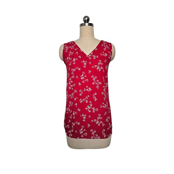 Maurices Red Floral Tank Top, Sz M, PTP: 19in - Picture 1 of 5